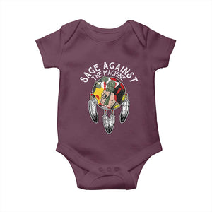Funny Sage Against The Machine Baby Onesie Native American Sage Medicine Wheel TS11 Maroon Print Your Wear