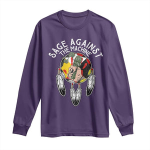 Funny Sage Against The Machine Long Sleeve Shirt Native American Sage Medicine Wheel TS11 Purple Print Your Wear