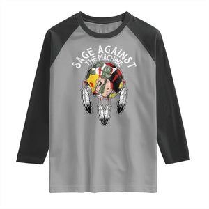 Funny Sage Against The Machine Raglan Shirt Native American Sage Medicine Wheel TS11 Sport Gray Black Print Your Wear