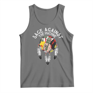 Funny Sage Against The Machine Tank Top Native American Sage Medicine Wheel TS11 Black Heather Print Your Wear