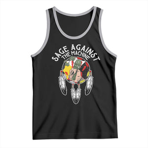 Funny Sage Against The Machine Tank Top Native American Sage Medicine Wheel TS11 Black Athletic Heather Print Your Wear