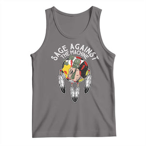 Funny Sage Against The Machine Tank Top Native American Sage Medicine Wheel TS11 Deep Heather Print Your Wear