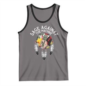Funny Sage Against The Machine Tank Top Native American Sage Medicine Wheel TS11 Deep Heather Black Print Your Wear