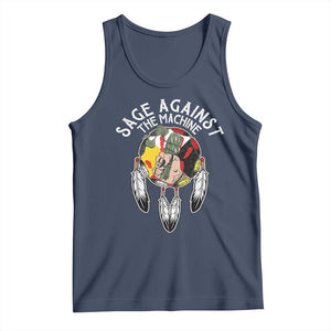 Funny Sage Against The Machine Tank Top Native American Sage Medicine Wheel TS11 Navy Print Your Wear