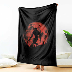 Wendigo Monster Throw Blanket Skinwalker Night Stroll Cryptid Full Moon Evil Monster TS11 Print Your Wear