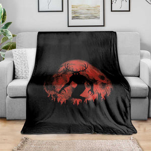 Wendigo Monster Throw Blanket Skinwalker Night Stroll Cryptid Full Moon Evil Monster TS11 Print Your Wear