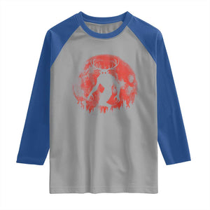 Wendigo Monster Raglan Shirt Skinwalker Night Stroll Cryptid Full Moon Evil Monster TS11 Sport Gray Royal Print Your Wear