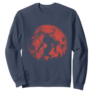 Wendigo Monster Sweatshirt Skinwalker Night Stroll Cryptid Full Moon Evil Monster TS11 Navy Print Your Wear