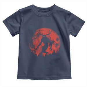 Wendigo Monster Toddler T Shirt Skinwalker Night Stroll Cryptid Full Moon Evil Monster TS11 Navy Print Your Wear