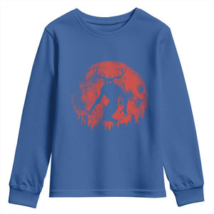 Wendigo Monster Youth Sweatshirt Skinwalker Night Stroll Cryptid Full Moon Evil Monster TS11 Royal Blue Print Your Wear