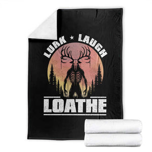 Funny Wendigo Cryptid Lurk Laugh Loathe Throw Blanket TS11 Black Print Your Wear