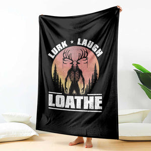 Funny Wendigo Cryptid Lurk Laugh Loathe Throw Blanket TS11 Print Your Wear