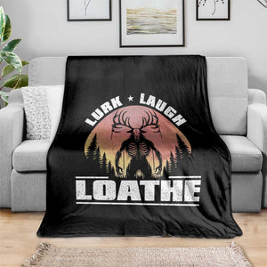 Funny Wendigo Cryptid Lurk Laugh Loathe Throw Blanket TS11 Print Your Wear