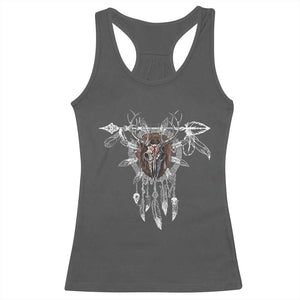 Native American Wendigo Monster Skinwalker Dreamcatcher Racerback Tank Top TS11 Dark Heather Print Your Wear