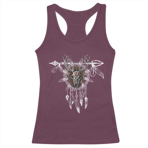 Native American Wendigo Monster Skinwalker Dreamcatcher Racerback Tank Top TS11 Maroon Print Your Wear