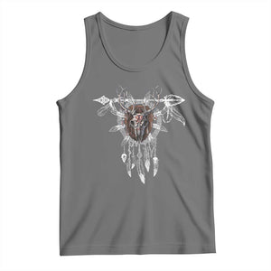 Native American Wendigo Monster Skinwalker Dreamcatcher Tank Top TS11 Black Heather Print Your Wear