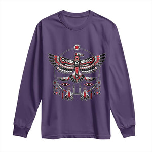 Thunderbird Native American Northwest Coast Art Long Sleeve Shirt TS11 Purple Print Your Wear