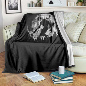 Wendigo Monster Throw Blanket Skinwalker Night Stroll Cryptid Full Moon TS11 Print Your Wear