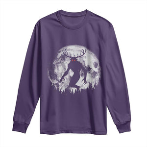 Wendigo Monster Long Sleeve Shirt Skinwalker Night Stroll Cryptid Full Moon TS11 Purple Print Your Wear