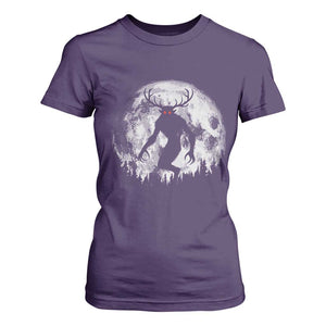 Wendigo Monster T Shirt For Women Skinwalker Night Stroll Cryptid Full Moon TS11 Purple Print Your Wear