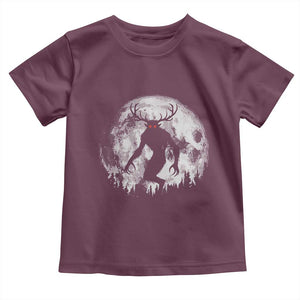 Wendigo Monster Toddler T Shirt Skinwalker Night Stroll Cryptid Full Moon TS11 Maroon Print Your Wear