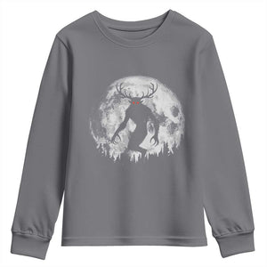 Wendigo Monster Youth Sweatshirt Skinwalker Night Stroll Cryptid Full Moon TS11 Charcoal Print Your Wear