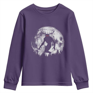 Wendigo Monster Youth Sweatshirt Skinwalker Night Stroll Cryptid Full Moon TS11 Purple Print Your Wear