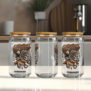 Sturgis South Dakota Indian American Rider Skull 86th Anniversary Glass Can