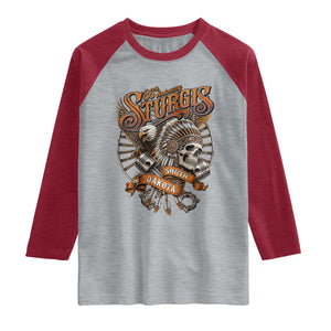 Sturgis South Dakota Indian American Rider Skull 86th Anniversary Raglan Shirt