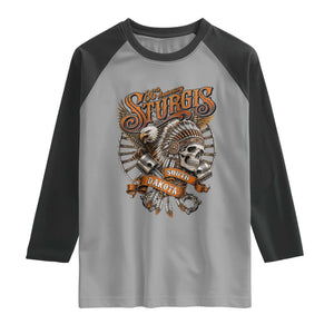 Sturgis South Dakota Indian American Rider Skull 86th Anniversary Raglan Shirt