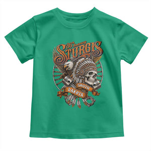 Sturgis South Dakota Indian American Rider Skull 86th Anniversary Toddler T Shirt