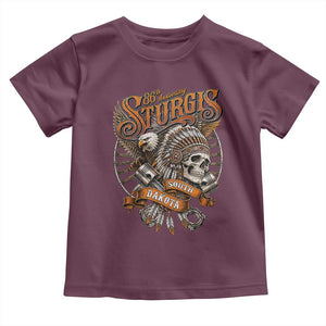 Sturgis South Dakota Indian American Rider Skull 86th Anniversary Toddler T Shirt
