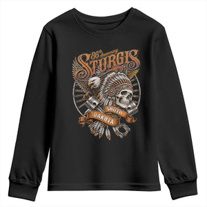 Sturgis South Dakota Indian American Rider Skull 86th Anniversary Youth Sweatshirt