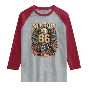 Sturgis South Dakota Motorcycle Lover Eagle 86th Anniversary Raglan Shirt