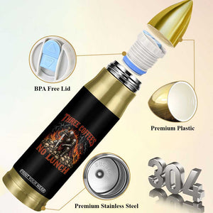 Three Coffees No Lunch Bullet Tumbler Funny Medieval Knight Coffee Lover