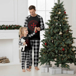 Deus Vult Ordo Silentium Knights Templar Est 1119 Plaid Pajama Set Crusader Cross