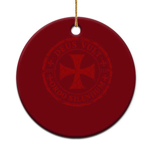 Deus Vult Ordo Silentium Knights Templar Est 1119 Ceramic Ornament Crusader Cross