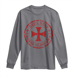 Deus Vult Ordo Silentium Knights Templar Est 1119 Long Sleeve Shirt Crusader Cross