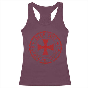Deus Vult Ordo Silentium Knights Templar Est 1119 Racerback Tank Top Crusader Cross