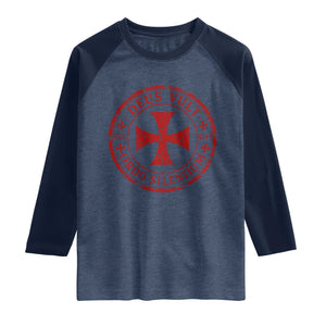Deus Vult Ordo Silentium Knights Templar Est 1119 Raglan Shirt Crusader Cross