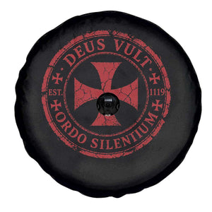 Deus Vult Ordo Silentium Knights Templar Est 1119 Spare Tire Cover Crusader Cross