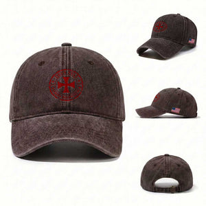 Deus Vult Ordo Silentium Knights Templar Est 1119 Washed Cotton Baseball Cap Crusader Cross