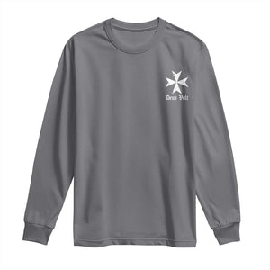 Knights Hospitaller Maltese Cross Catholic Christian Deus Vult Long Sleeve Shirt