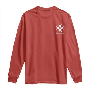 Knights Hospitaller Maltese Cross Catholic Christian Deus Vult Long Sleeve Shirt