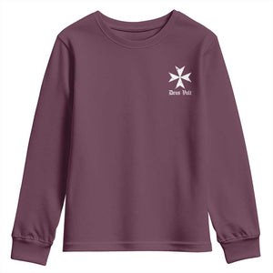 Knights Hospitaller Maltese Cross Catholic Christian Deus Vult Youth Sweatshirt