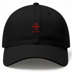 Deus Vult Catholic Knight Templar Jerusalem Cross Baseball Cap