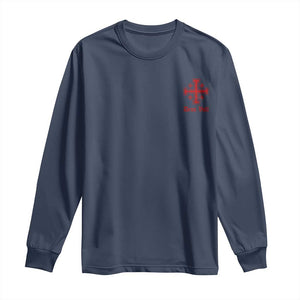 Deus Vult Catholic Knight Templar Jerusalem Cross Long Sleeve Shirt