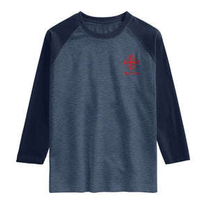 Deus Vult Catholic Knight Templar Jerusalem Cross Raglan Shirt