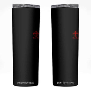 Deus Vult Catholic Knight Templar Jerusalem Cross Skinny Tumbler