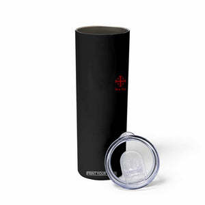 Deus Vult Catholic Knight Templar Jerusalem Cross Skinny Tumbler